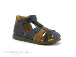 Bopy RADIUS Ocean - Sandale BEBE Cuir Bleu Marine Et Camel
