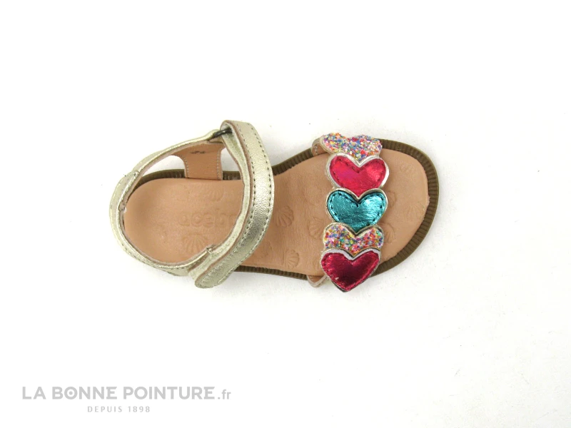 Acebos 5615ET Platine - Sandale Or Fille - Coeurs Multicolores – Image 6