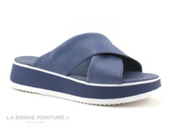Agora PAIMPOL Jeans - Mule Compensee Bleu Jeans - Brides Croisees