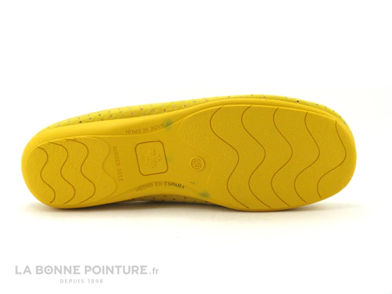 Ouf BESSINE Ocre - Pantoufle Mule Jaune Pois Multicolores – Image 4