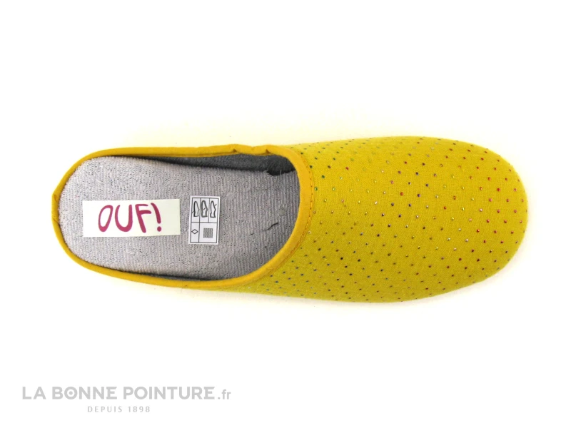 Ouf BESSINE Ocre - Pantoufle Mule Jaune Pois Multicolores – Image 3
