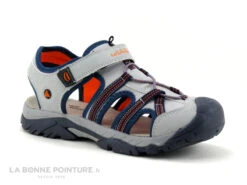 Wipop LICKEY Gris Bleu Orange - Sandale Sport GARCON