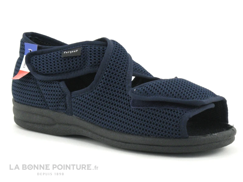 Fargeot CANNELLE Bleu Marine - Pantoufle Ouverte Pieds Sensibles