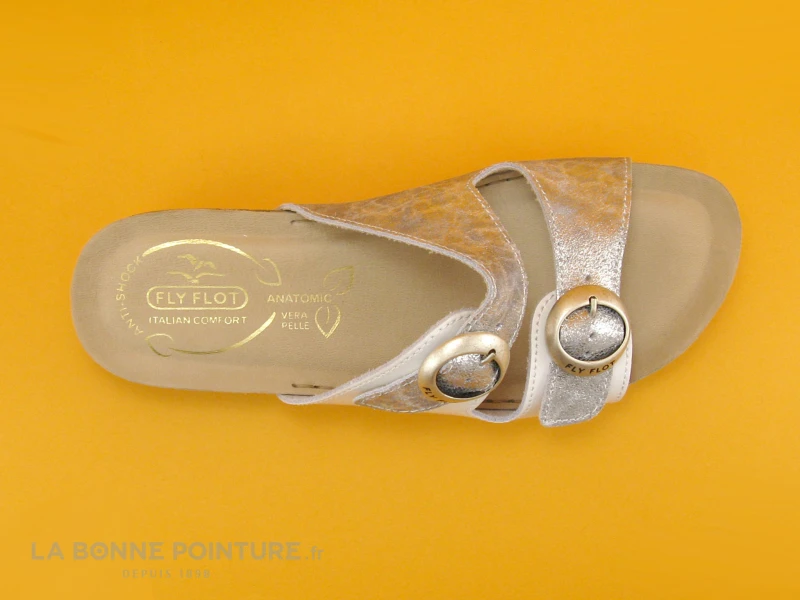 Fly Flot FLETY Blanc - Gris Metal - 2 Brides Reglables - Mule – Image 6