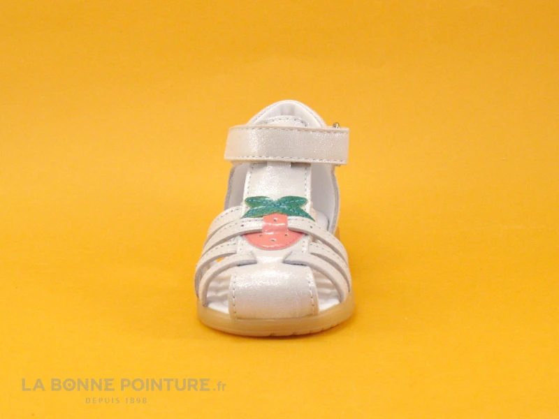 Bopy RAGOLA Argent - Sandale BEBE Fille - Fraise - Fermeture Velcro – Image 2