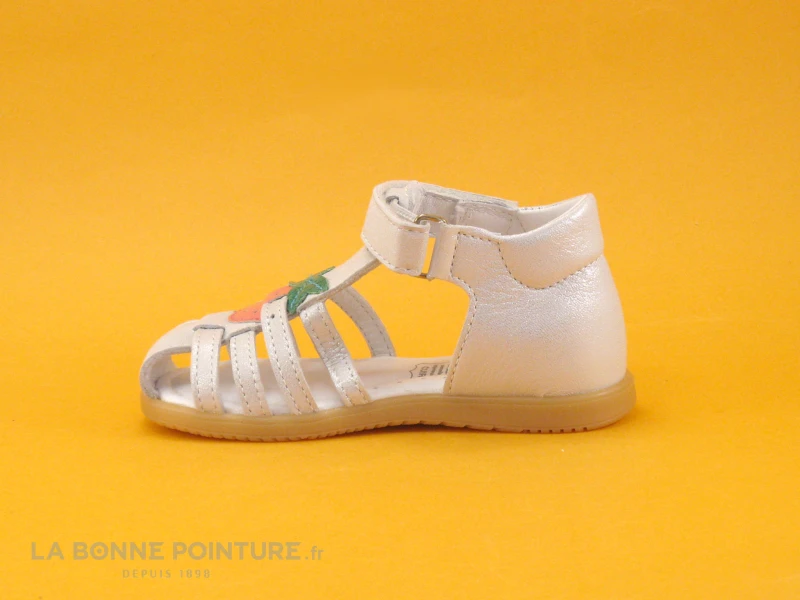 Bopy RAGOLA Argent - Sandale BEBE Fille - Fraise - Fermeture Velcro – Image 3
