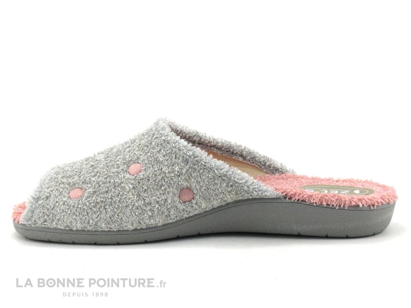 Zels 6439 Gris Rose - Pantoufle Mule Femme Bout Ouvert â Image 2