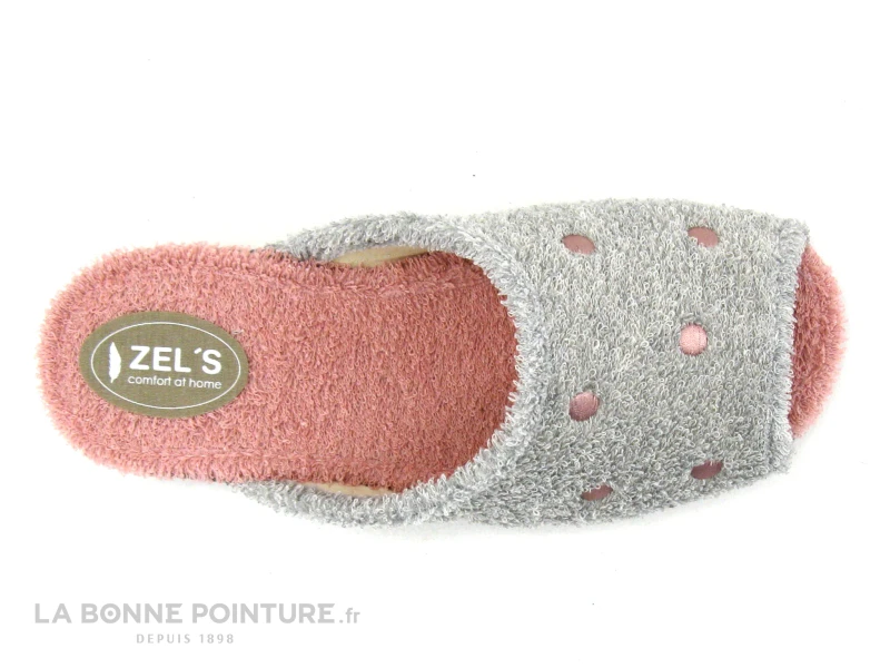 Zels 6439 Gris Rose - Pantoufle Mule Femme Bout Ouvert â Image 3