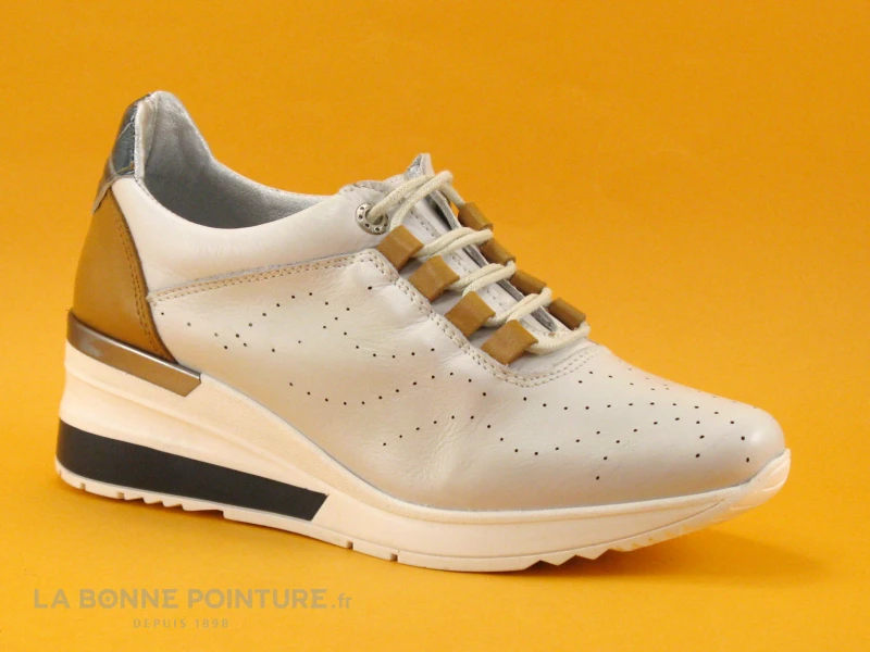 Brans 13538GHI - Gris - Camel - Bleu Croco - Basket Compensee Femme – Image 5