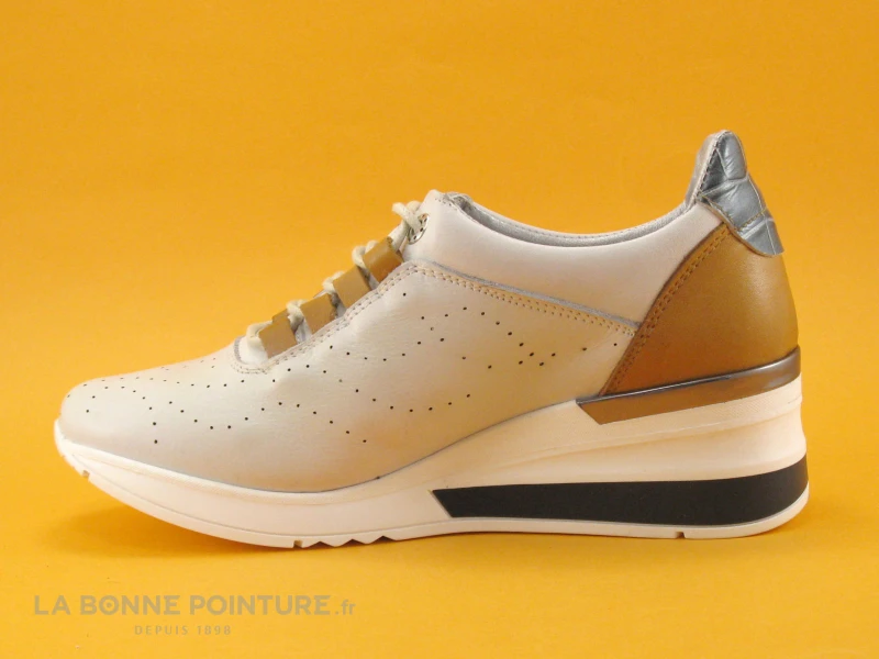 Brans 13538GHI - Gris - Camel - Bleu Croco - Basket Compensee Femme – Image 3