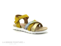 Wipop YADAK Jaune Or Multicolore - Sandale Fille Avec Scratch