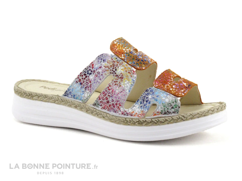 Pedi Girl ZAK Blanc Orange - Mule Femme Semelle Compensee – Image 4