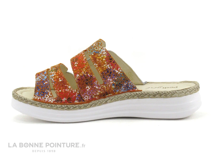 Pedi Girl ZAK Blanc Orange - Mule Femme Semelle Compensee – Image 3