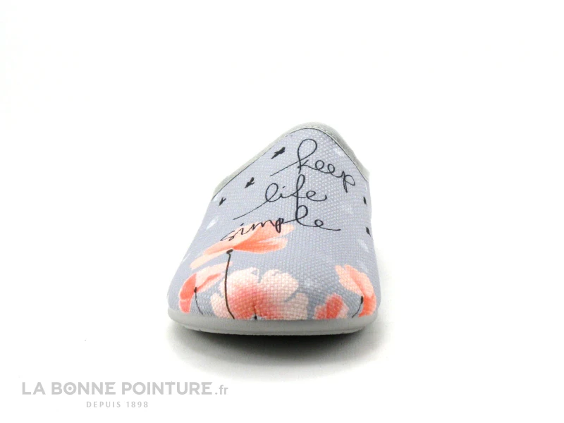 Zels 4513 Gris - Rose - Keep Life Simple - Pantoufle Mule Femme – Image 2